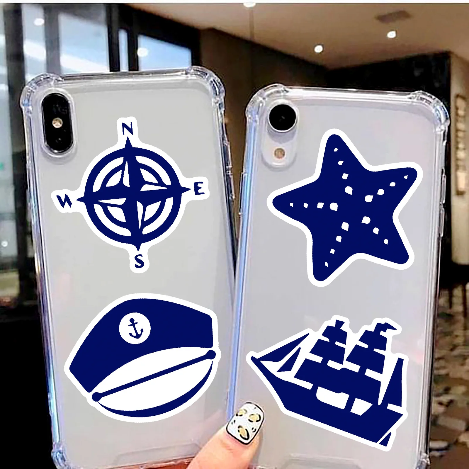 10/50 قطعة الأزرق البحرية نمط الكرتون ملصقات الإبداع الكتابة على الجدران الديكور DIY بها بنفسك اللعب الثلاجة المحمول الغيتار الدراجة سكيت الشارات #6