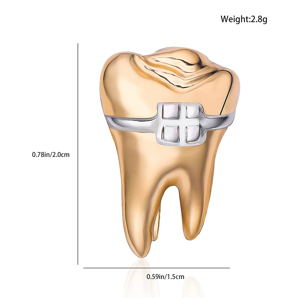 DCARZZ Creative Braces Tooth Brooch Dental Orthodontics Theme Medical Jewelry Lapel Backpack Badge Pins for Dentist Doctor Nurse