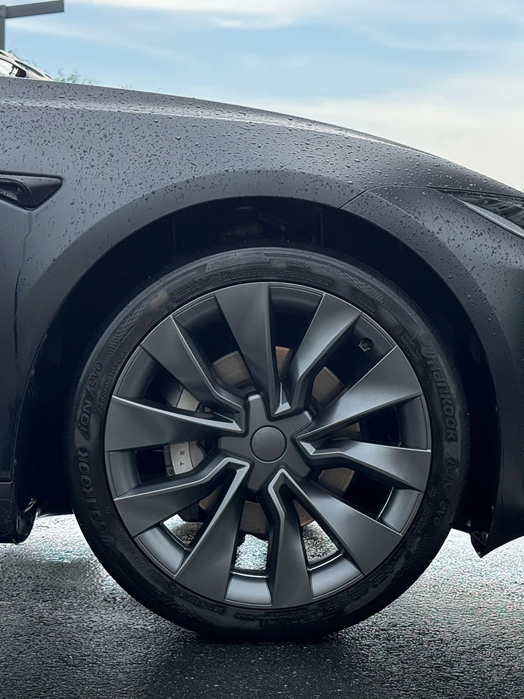 4 Stück 19 Zoll Radkappen für Tesla Model 3 Highland 2024-2026 Turbinen-Stil Radabdeckung Ersatz-Radkappen Vollfelgen-Zubehör