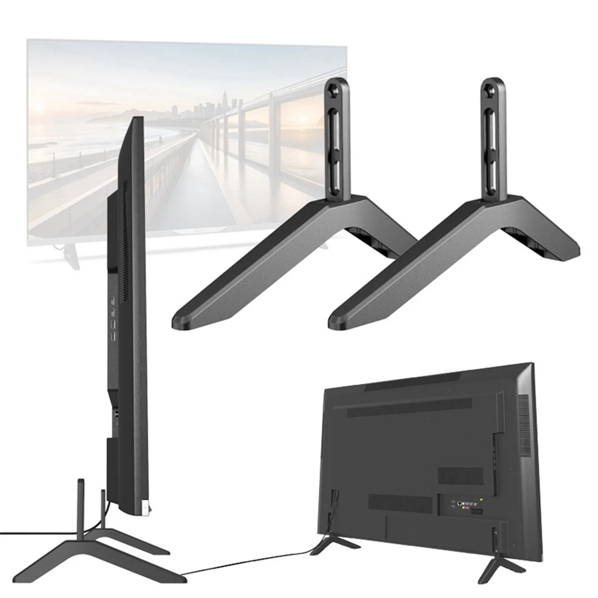 Universal TV Stand Base Table Top TV Legs for Vizio Samsung LG TCL Hisense Televisions with Screws image 4