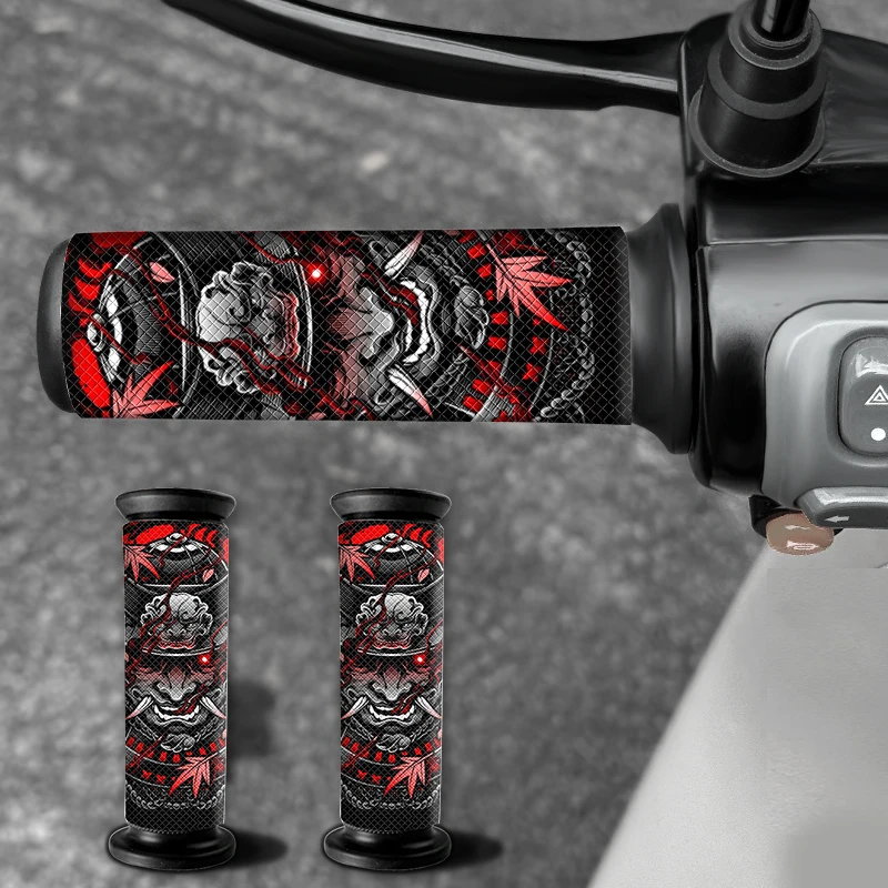 2PCS Samurai JDM Motorcycle Stickers Waterproof Sunproof for DlY Motorbike Bicycles Scooter Handlebar Anti-slip Vinyl Decals