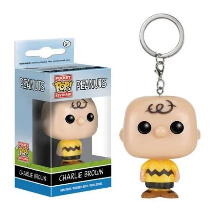 FUNKO POP Keychain Toy Peanuts Charlie Brown Action Figure Key Chain Cute Collectible Pocket POP Model Toy Pendant TOYS