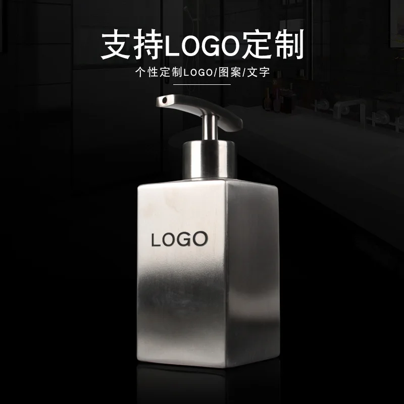 304 Stainless steel Liquid Soap dispenser Hand sanitizer Bottle  Bathroom Countertop press shampoo dispenser