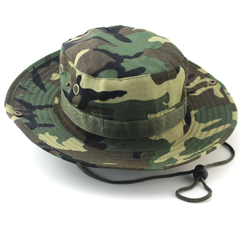 New Bucket Hats Outdoor Jungle Camouflage Bob Camo Bonnie Hat Fishing Camping Barbecue Cotton Mountain Climbing Hat