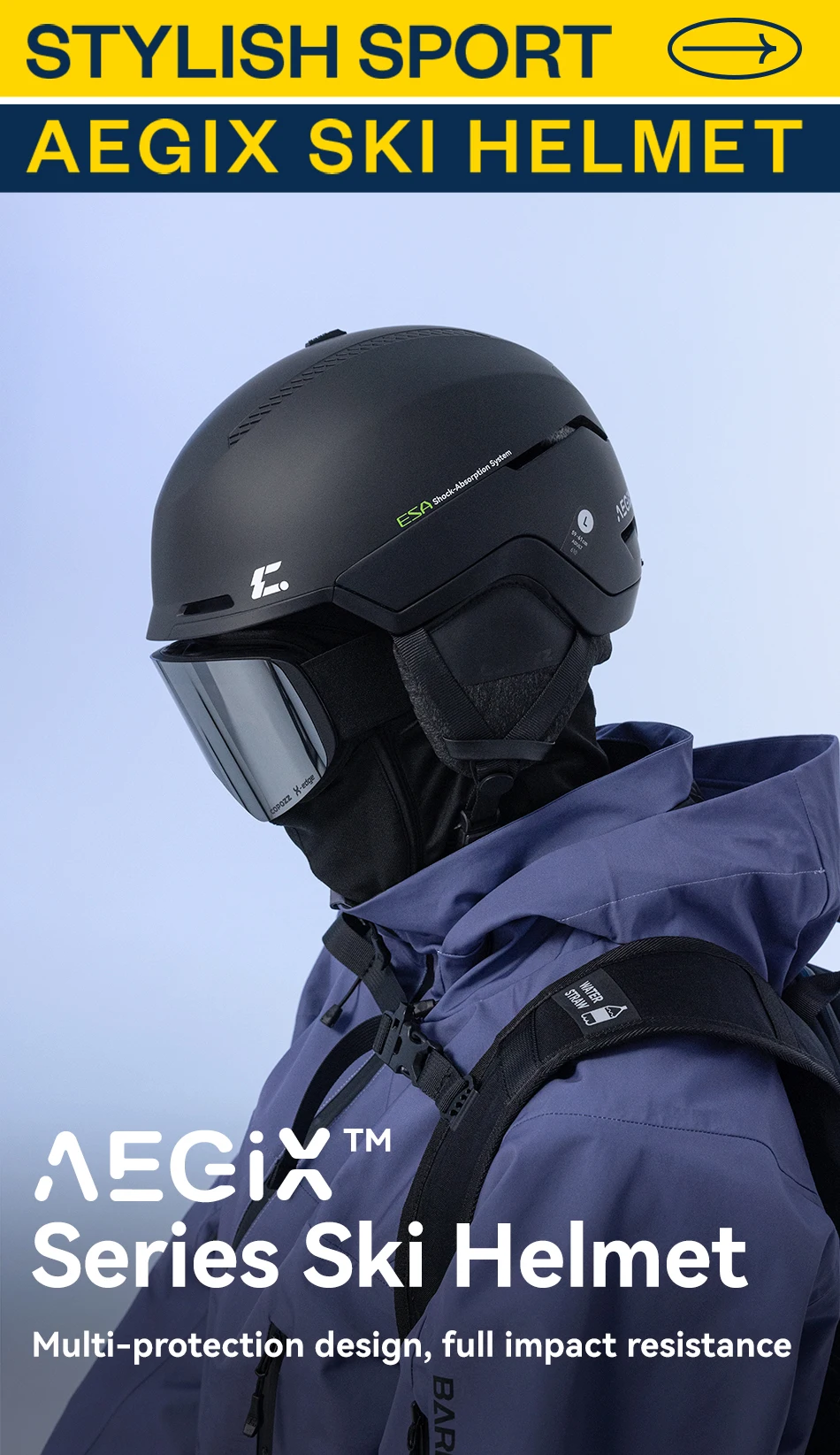 COPOZZ Winter-Skihelm, einteiliger universeller Schneehelm für Erwachsene, Skaten, Ski, Snowboard, Outdoor-Sporthelme mit RECCO-Reflektor – Detail 1