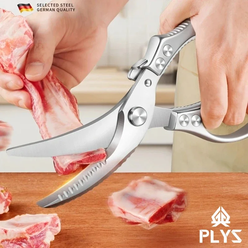 Stainless Steel Chicken Bone Scissors Heavy Duty Kitchen Scissors Sharp Chicken Duck Fish Scissors Multipurpose Kitchen Shears