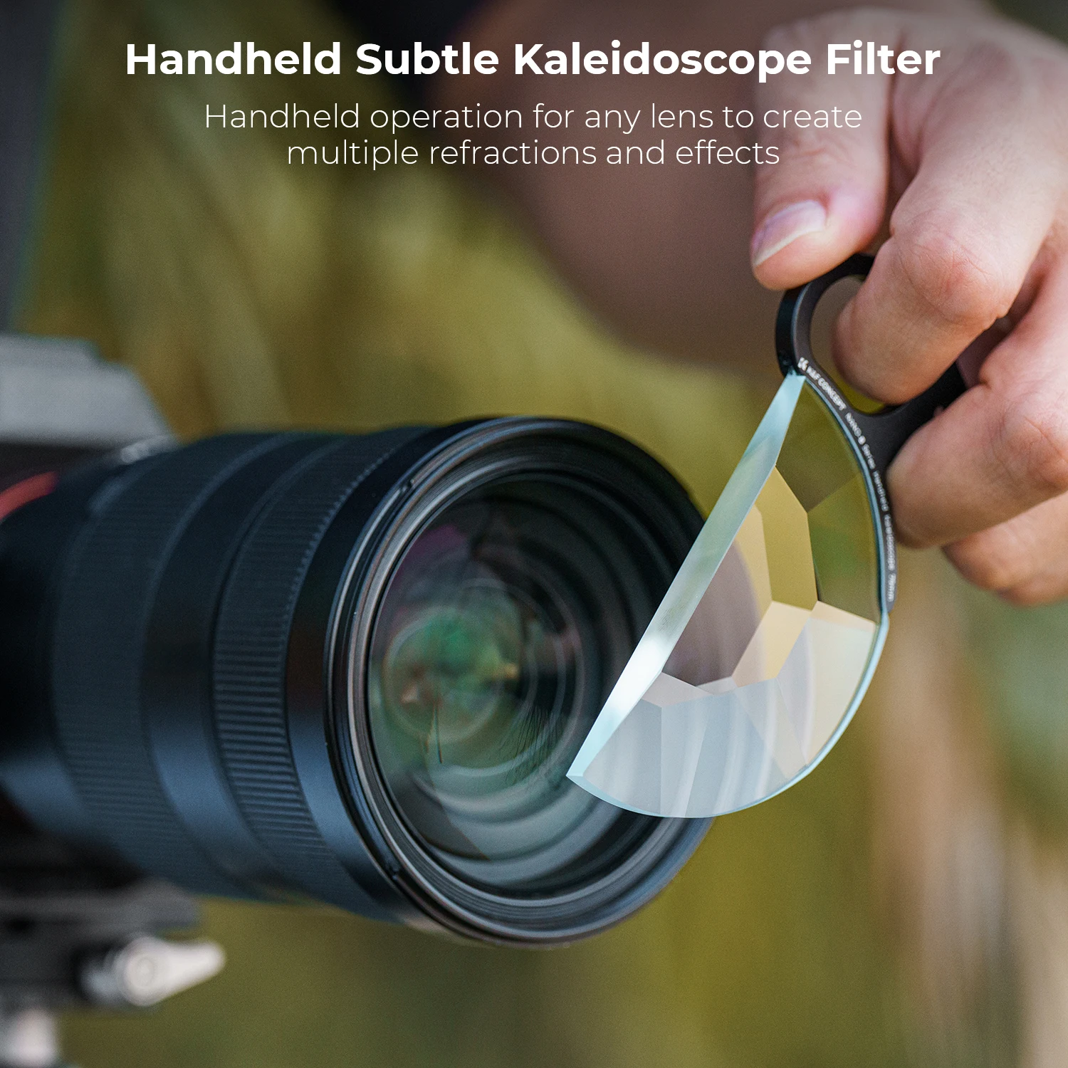 K&F Concept Handheld Kaleidoscope Filter Semicircular Special Effects Filters with 3pcs Vacuum Cleaning Cloths Nano-B Series New