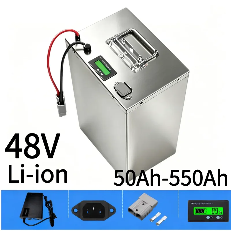 48V Deep Cycle Li-ion Battery 50Ah-550Ah Built-in BMS Backup Power Solar UPS 10KW 18KW Telecom Inverter Energy Storage