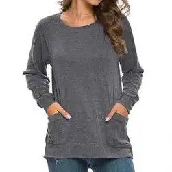

Women's Long Sleeve Sportswear Shirt Top Casual Comfortable Waist-Cinching Design Color Hoodless Sweatshirt