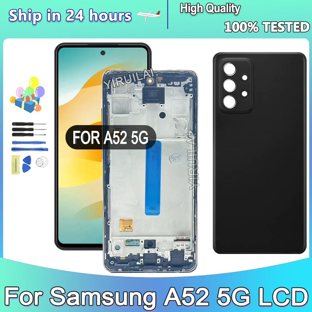 

TFT 6.5" Display for Samsung Galaxy A52 5G Lcd Display Digital Touch Screen with Frame for Samsung A52 5G A526 A526B Replacement