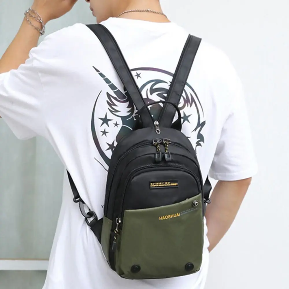 Nylon Men Small Backpack Multipurpose Daypack Knapsack Chest Bags Lightweight Fashion Rucksack