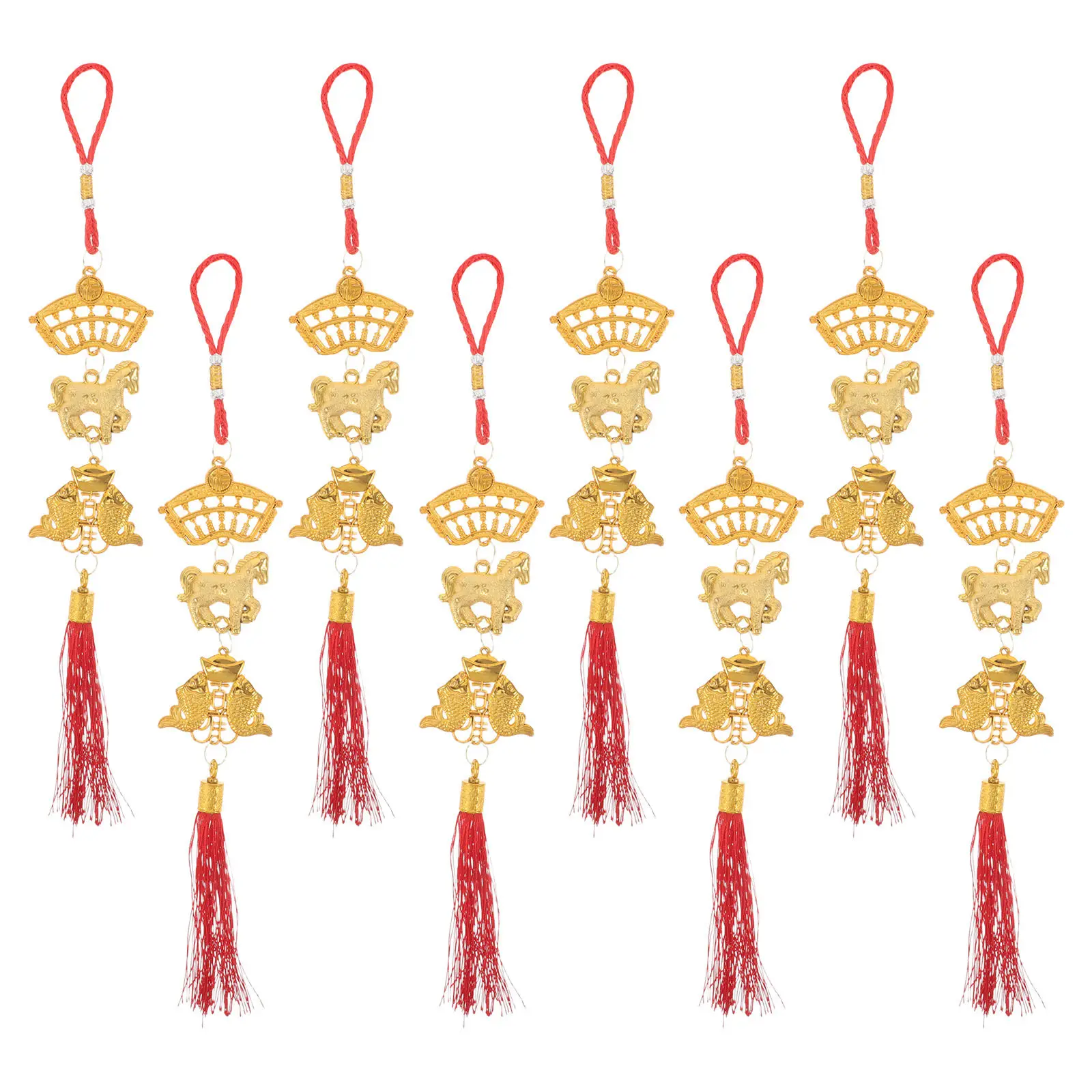 8Pcs Chinese New Year Horse Hanging Ornaments Lucky Pendants Spring Festival Home Office Car Tree Decoration Chinese Decorations view 5