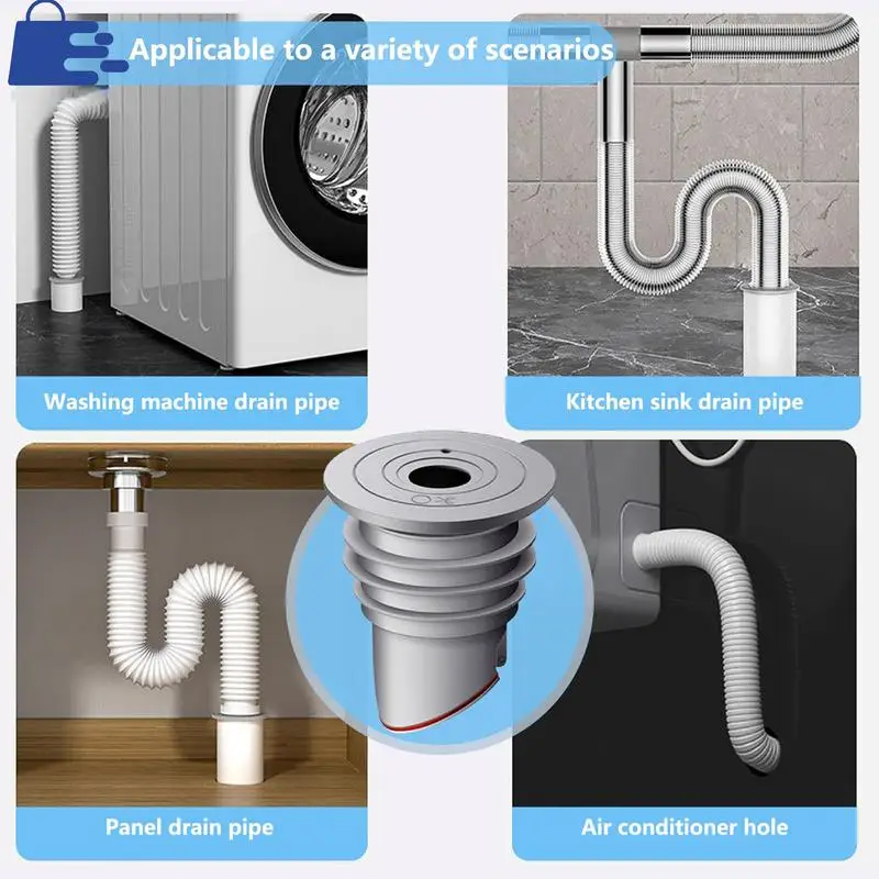 Washing Machine Hose Sealer Sealing Ring Anti-Odor Drain Plug For Sewer Pipe Versatile Anti-Odor Floor Drain Backflow Preventer