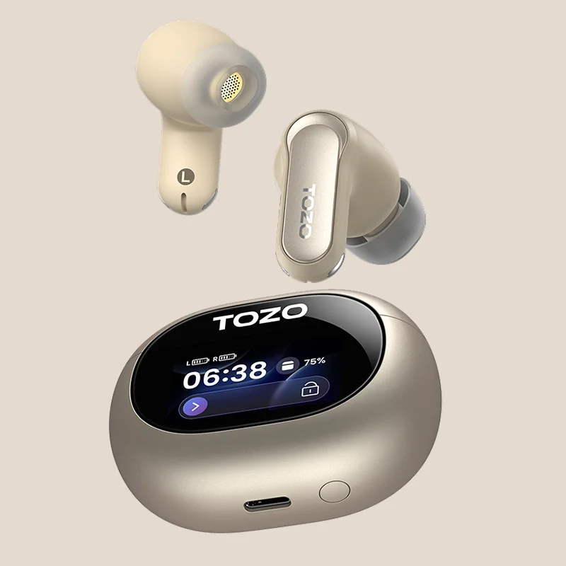 TOZO NC20 Pro True Wireless Earbuds Smart Touch Sreen Control LDAC Hi-Res In-Ear Earphones Active Noise Cancelling with 6 Mics