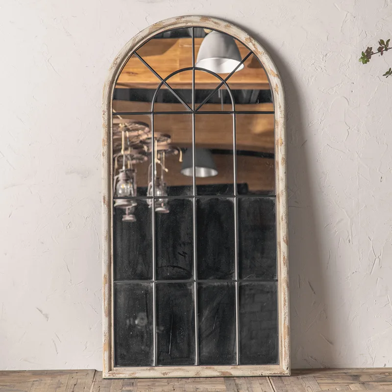 Full-length mirror wholesale bedroom living room wall-mounted solid wood entrance decorative mirror floor-to-ceiling