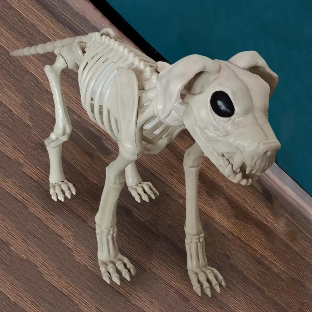 

Halloween Skeleton Dog Skeleton Animal Plastic Puppy with Posable Joints Halloween Party Favors Decor for Yard Garden Lawn Patio