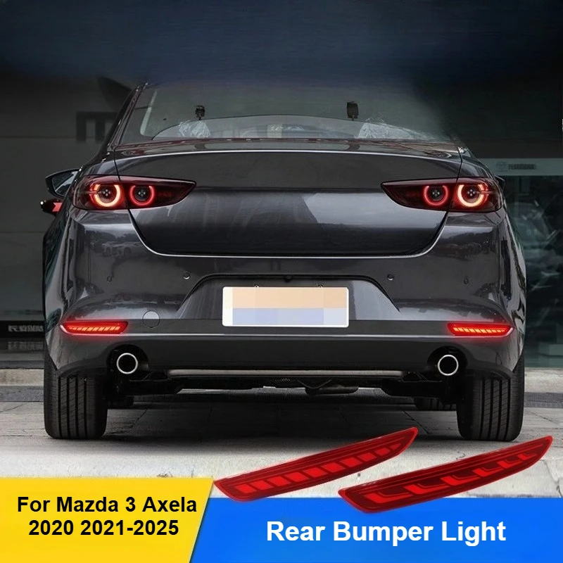 

For Mazda 3 Axela 2020-2025 Car Led Rear Bumper Light Reflector DRL Red Light Dynamic Turn Signal Driving Brake Light Accessory