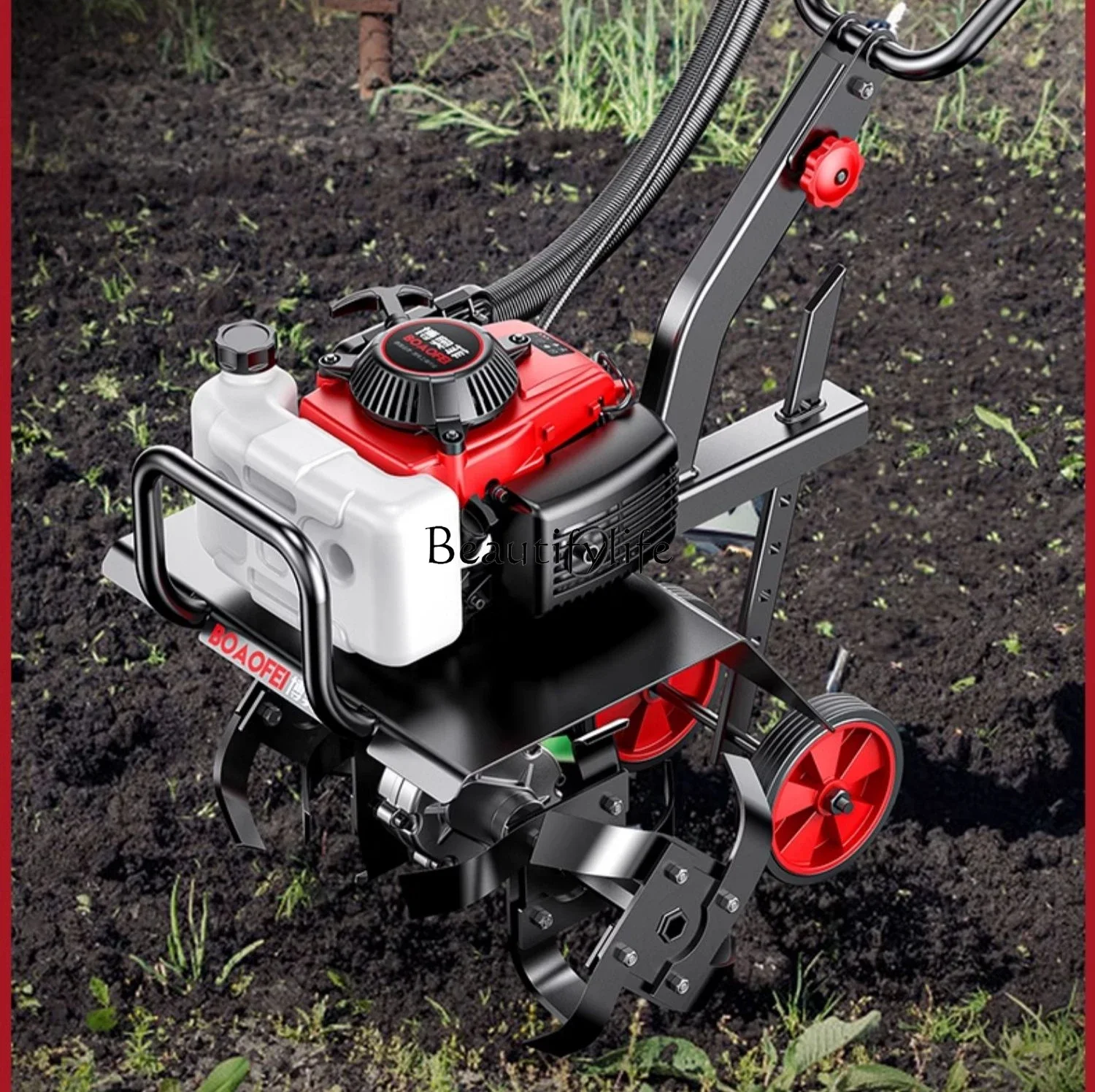 Small agricultural gasoline rotary tiller Household mopping, weeding, planing, loosening and plowing machine