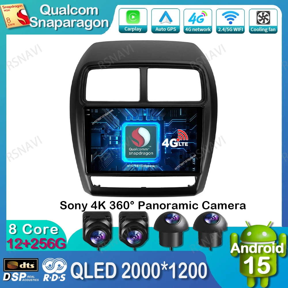 

Android 15 Car Radio For Mitsubishi ASX 1 2016-2022 Navigation GPS Qualcomm Head Unit Stereo Multimedia DSP BT 5G WIFI QLED DVD