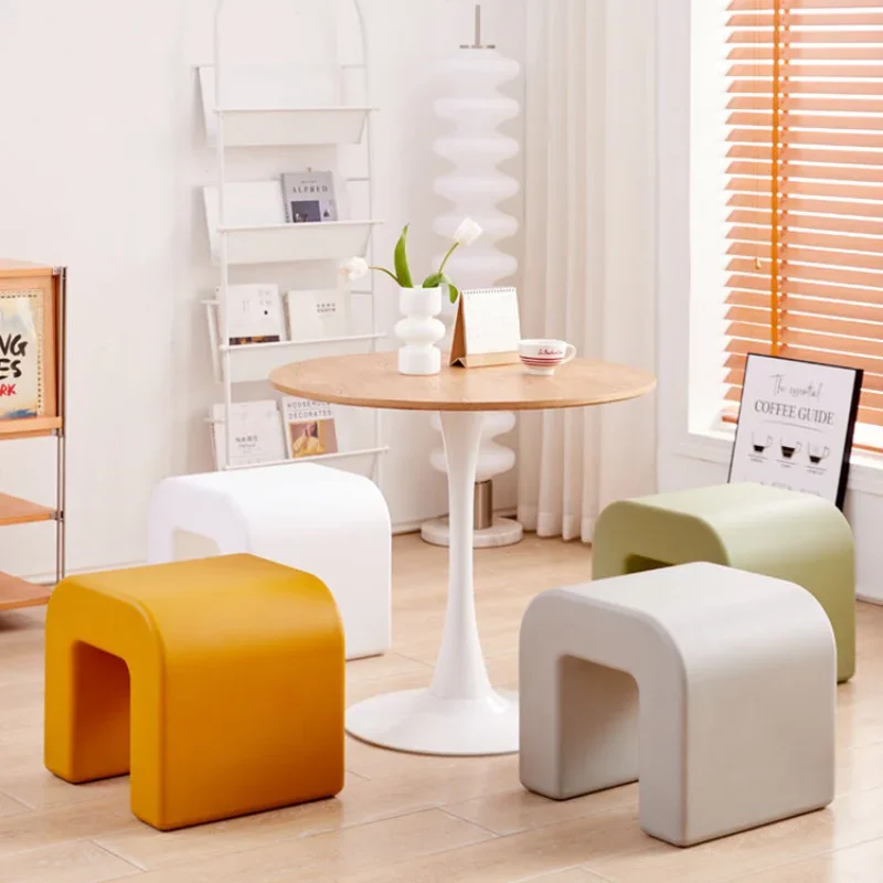

Household Small Stool Plastic Chair Coffee Table Side Shoe Changing Ottomans Simple Modern Living Room Balcony Bedroom Low Stool