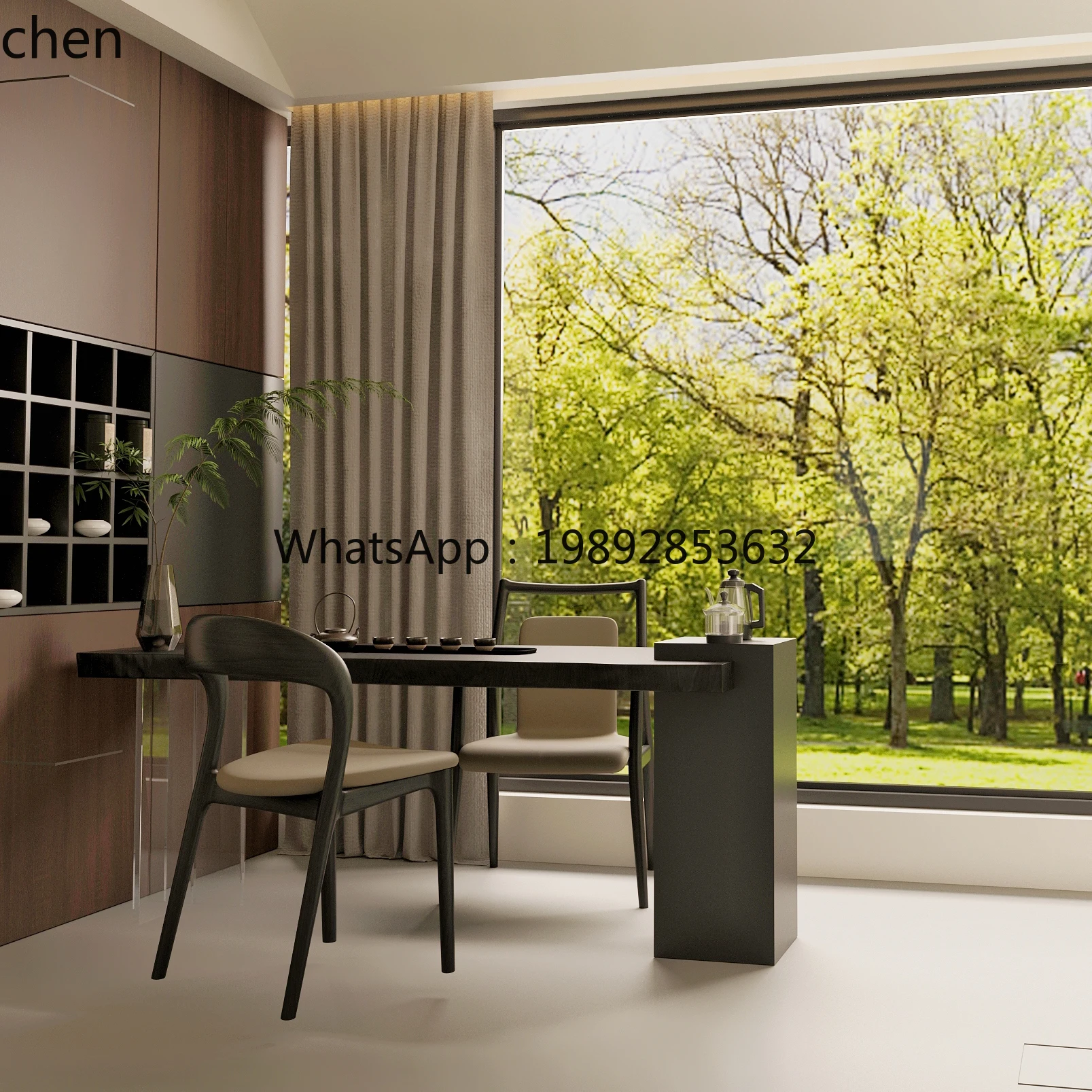 Picture 6: simple tea table chair high-end home tea table solid wood suspended tea table