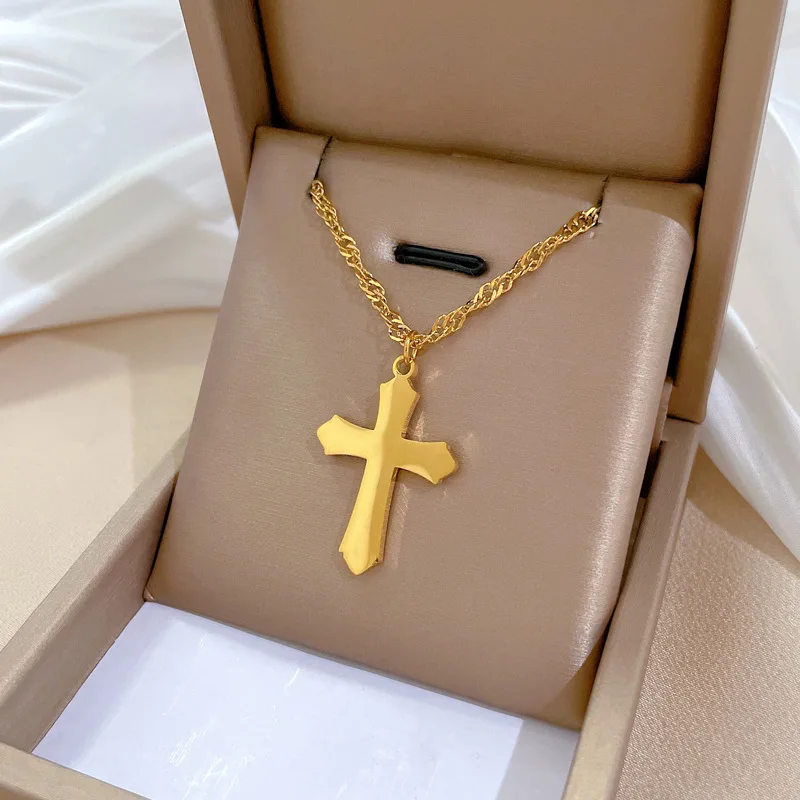 

Classic Cross Pendant Necklace For Women Titanium Steel Necklace Jewelry Accessories