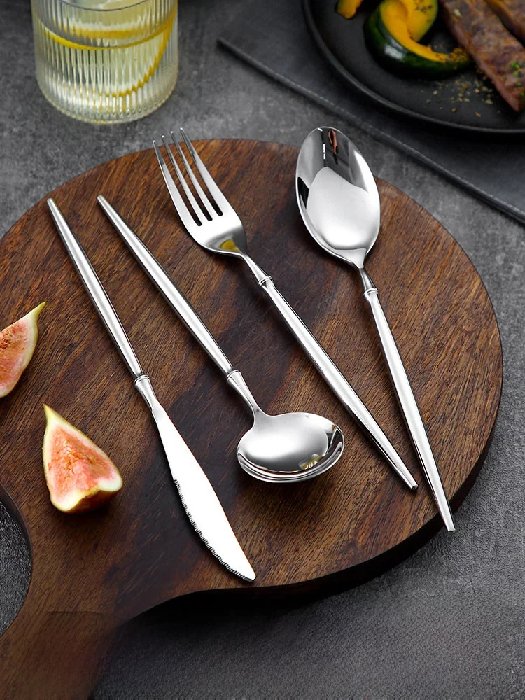 

Современный европейский набор столовых приборов из нержавеющей стали 304: нож для стейка, вилка, ложка - Onlycook Premium Quality