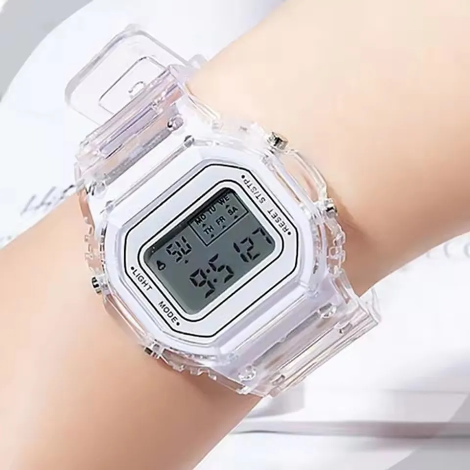 Sports Electronic Watch Men and Women Square Junior High School High School Students White LED Digital Watches image 5