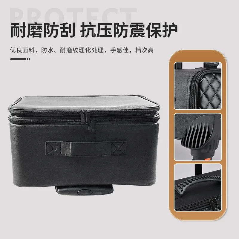 Toolbox, makeup case, professional makeup artist's large-capacity nail art Oxford waterproof rolling makeup bag