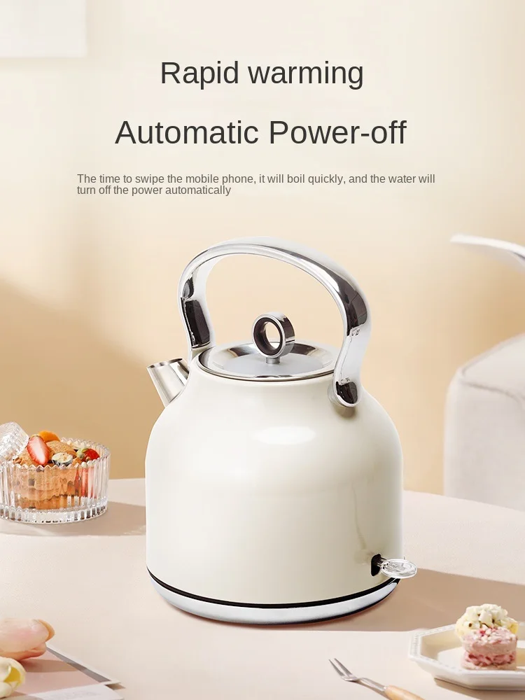 Stainless Steel 1700ML Electric Kettle Household Retro Water Boiling Kettle Fast Boiling Machine 220V