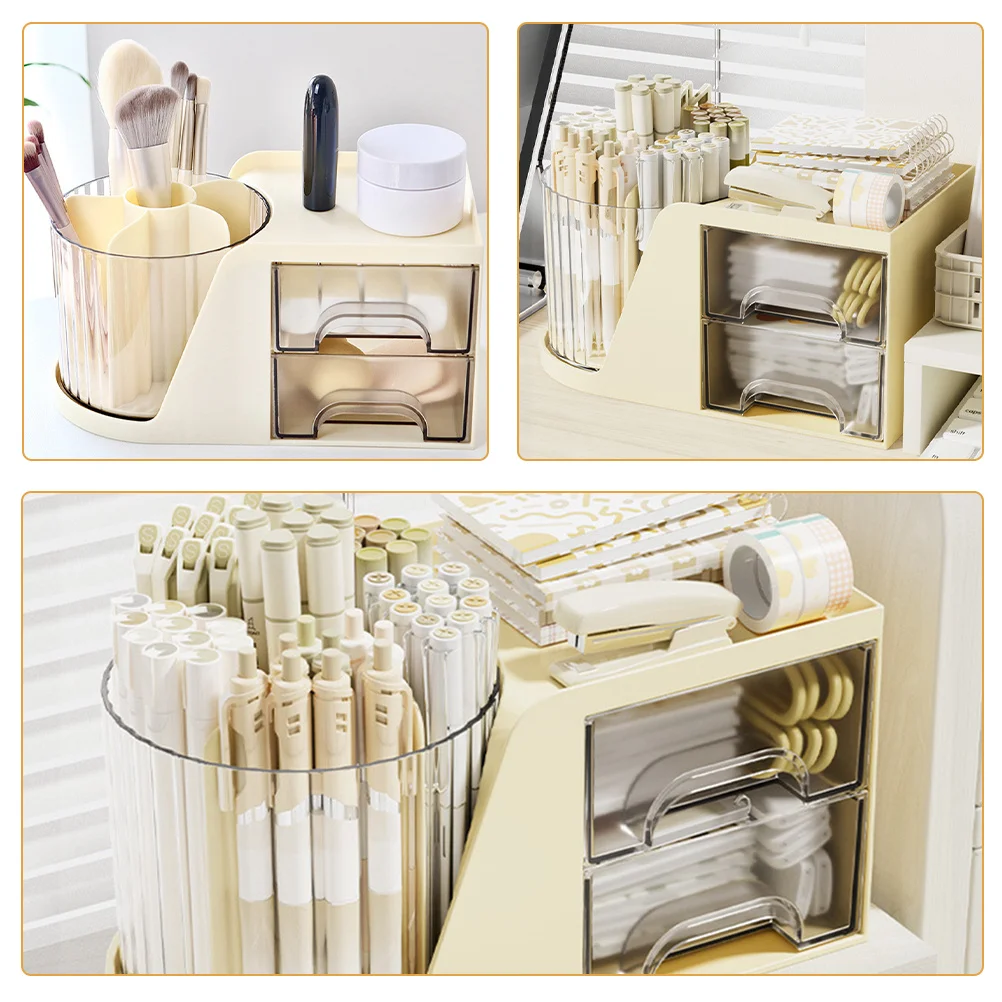 

Rotating Pen Holder Organizer Desktop Drawer Box For Office School Supplies Small Storage Drawers Desktop Organizer