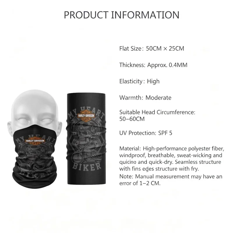 For Harley Davidson Motorcycle Outdoor Sports Cycling Mask Sun Protection Dustproof Neck Cover Scarf Breathable Quick Drying