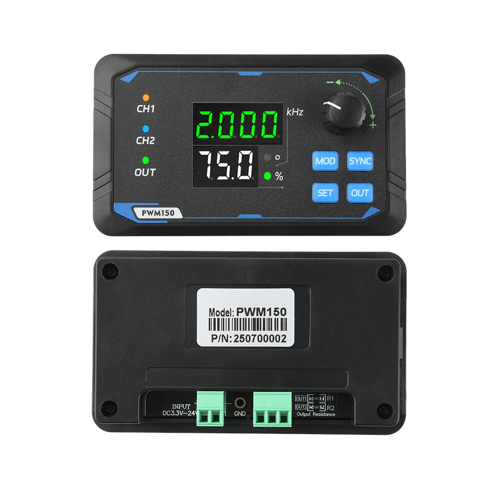 AliExpress Gaqqee Dual-Channel PWM 150 Signal Generator for Servo Motor Drive, Square Wave Pulse with Adjustable Frequency, Duty Cycle, and Phase