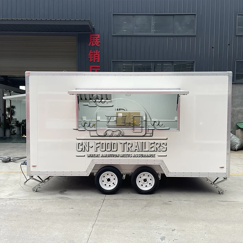 

CN Food Trailer Мобильный прицеп для еды с полной кухней для пиццы и гамбургеров Изготовленная на заказ тележка для препятствий быстрого питания на продажу