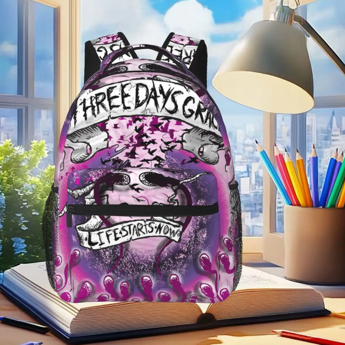 Singer's Three Days Of Grace Band Backpack Student Boys Girls BookBag Children School Bag Computer Shoulder Bags for Men Women