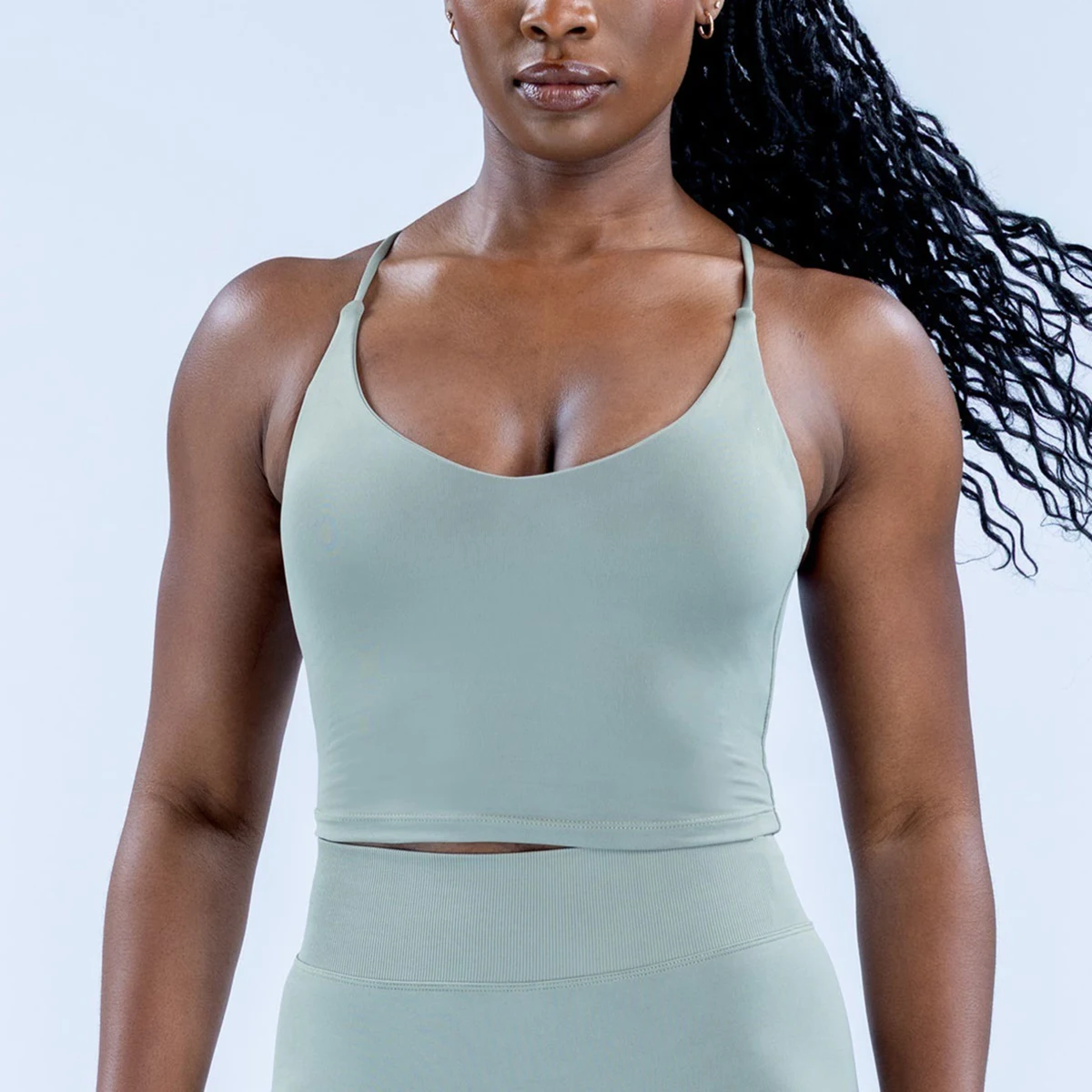 Dynamic Strappy Gym Top High Support Yoga Wear Push-up Fitness Tank Top Back Cross Workout Pilates Yoga Vest Running Sports Bra