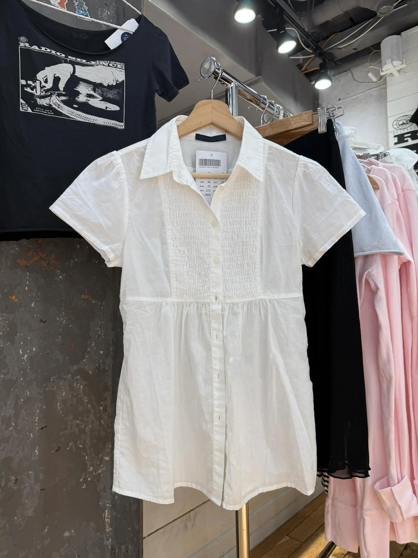 Branco plissado cinched blusa feminina verão turndown colarinho único breasted blusas de algodão estilo preppy doce camisas de manga curta