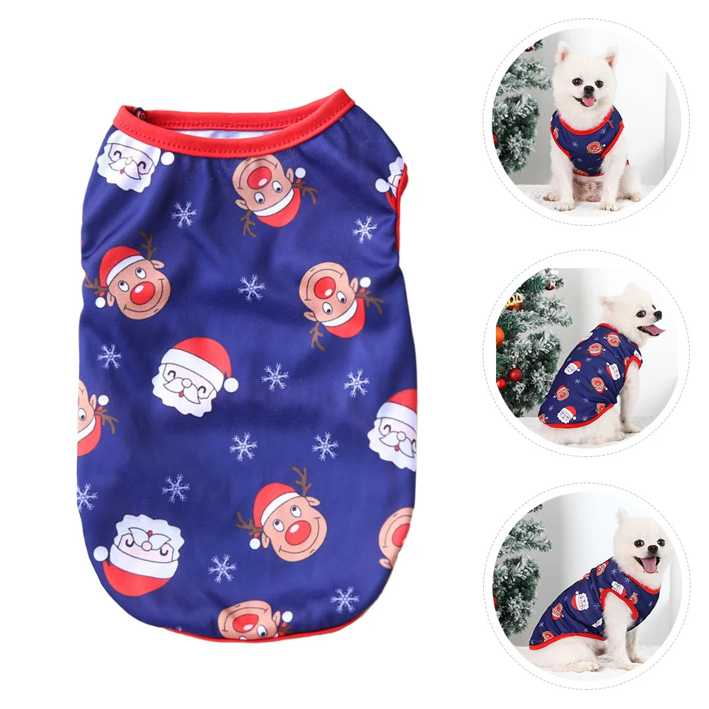 

1Pcs Dog Vest Xmas Theme Pet Clothes Soft Polyester Comfortable Fit for Holiday Travel Party Dog Photography Pet Clothes