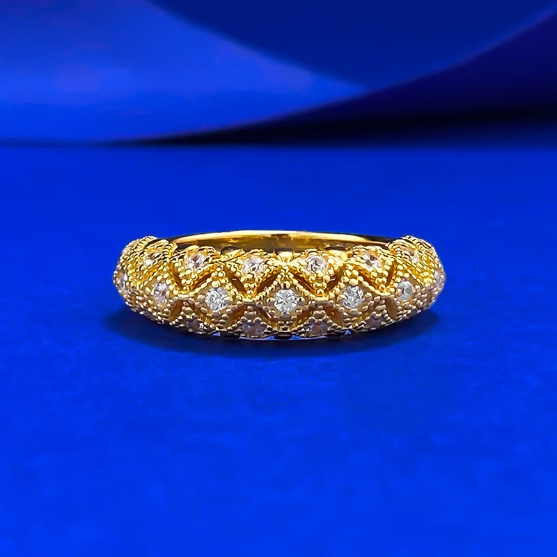 

New S925 silver brushed retro patterned ring with a light luxury and high-end feel, exquisite and simple style, wedding jewelry