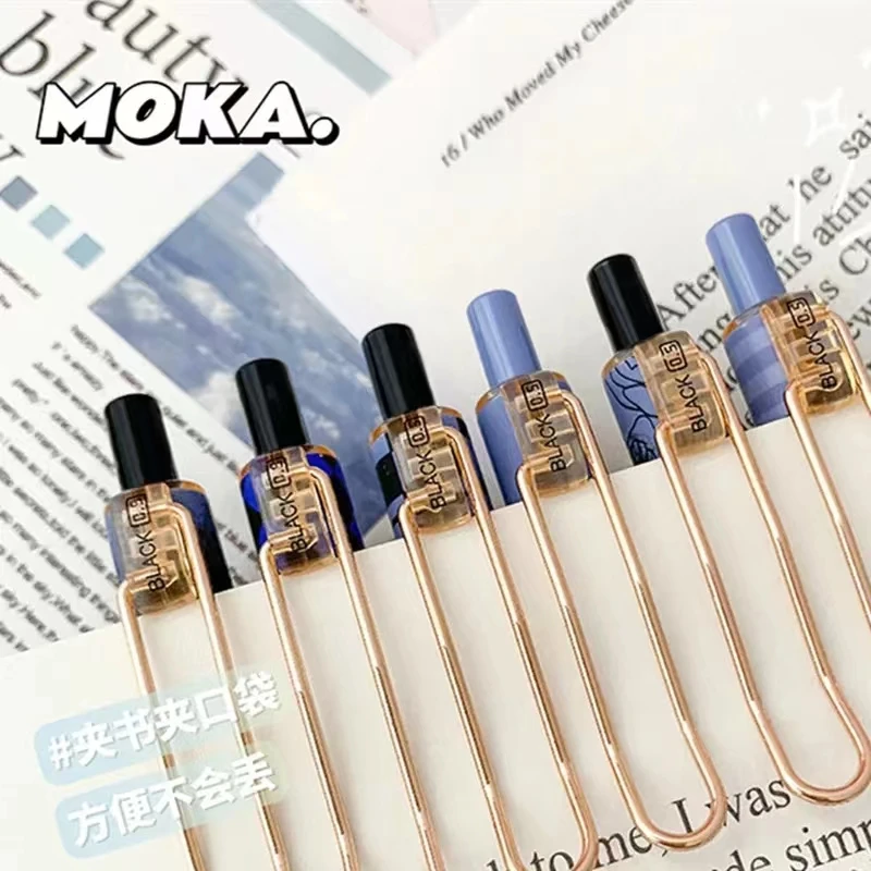 0.5mm Retro European Neutral Pen Rose Butterfly Series Student Question Brush, Quick Drying Black Pen Stationery, 6 Pieces