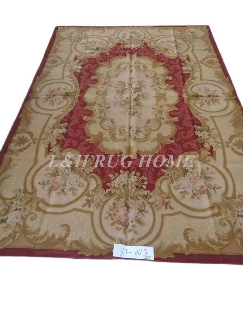 

Free Shipping 6'X9' French Aubusson rug hand woven100% New Zealand wool rugs and carpets