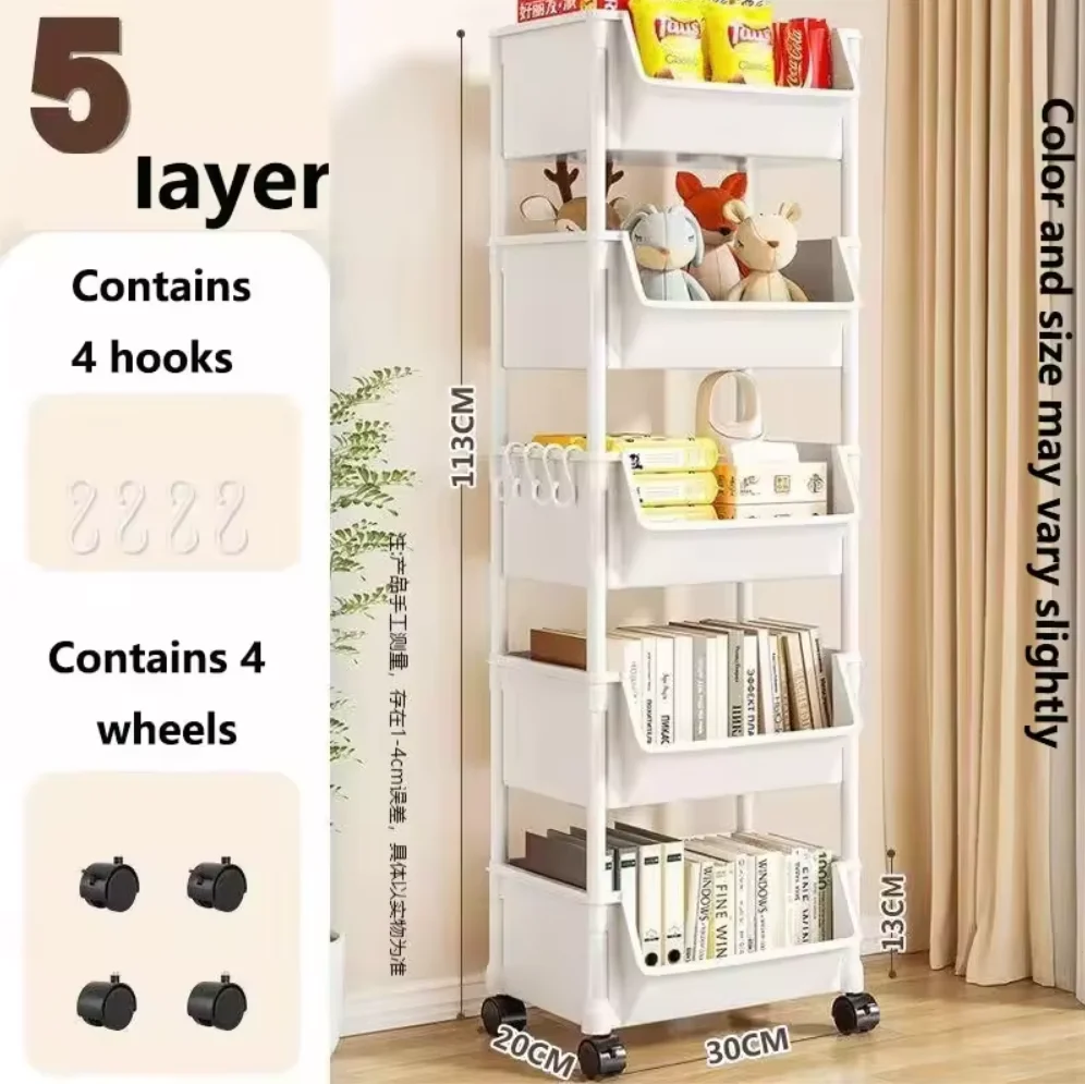 رف تخزين متنقل، منظم عربة المطبخ المنزلي، عربة متعددة الوظائف مع عجلات، ملحقات منزلية، رف كتب متعدد الطوابق #6