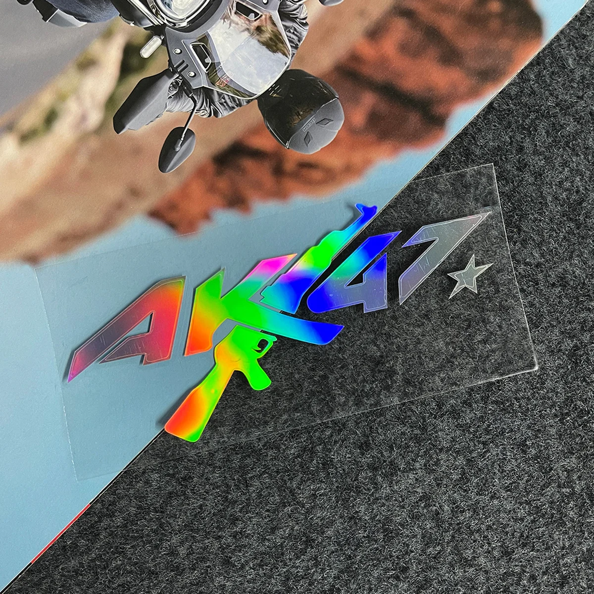 Personality AK47 Design Weatherproof Vinyl Decals Fit Scooter Helmet Fuel Tank DIY Modification Accessories - view 5