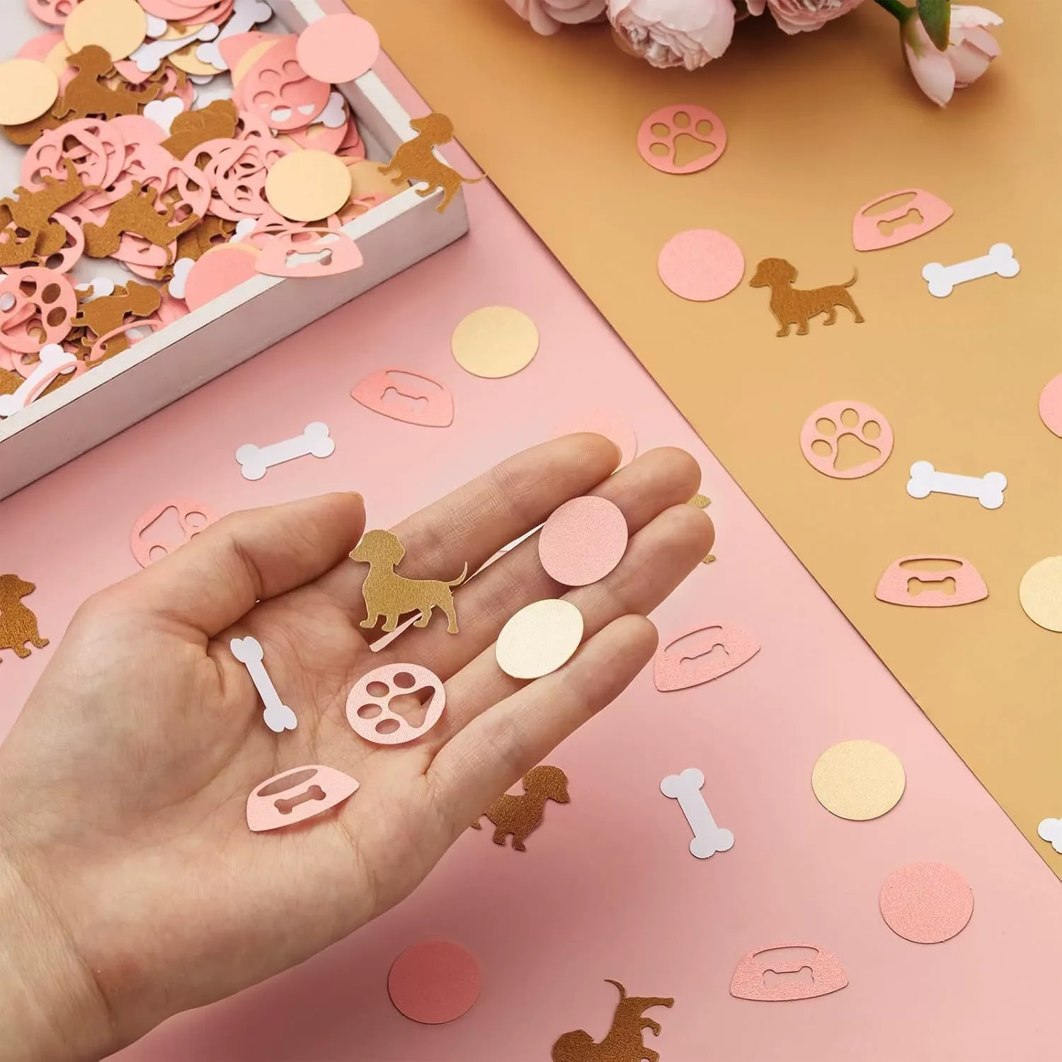 200pcs Dog Themed Confetti Set, Pet Party Decorations for Party Scene & Gathering