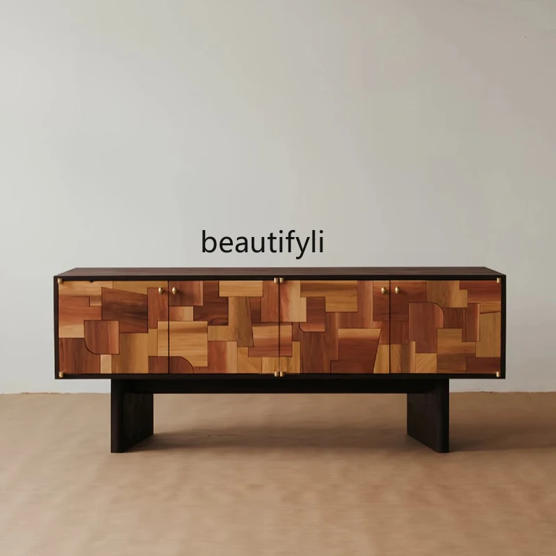 

Vintage Style Solid Wood Sideboard Cabinet for Living Room Home Storage TV Cabinet Storage Entrance Hallway Cabinet