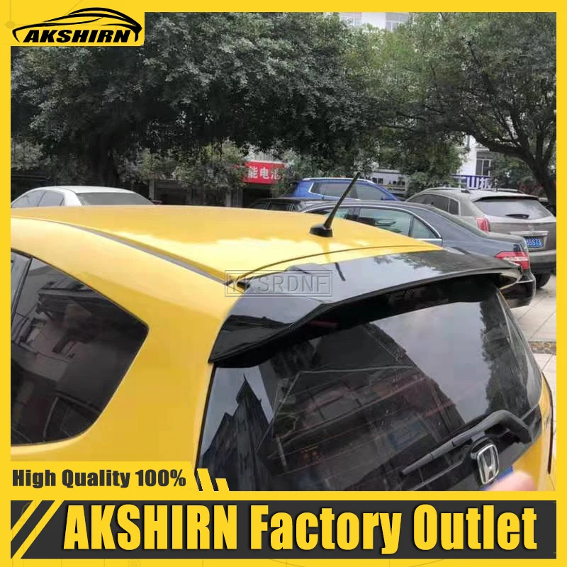 For 2008-2013 Honda Fit jazz Spoiler High Quality ABS Material Car Rear Wing Primer Color Rear Spoiler