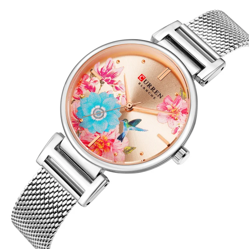 Curren/Carryon, новая модель9053, часы с сетчатым ремешком, водонепроницаемые кварцевые часы, модные часы, повседневные женские часы