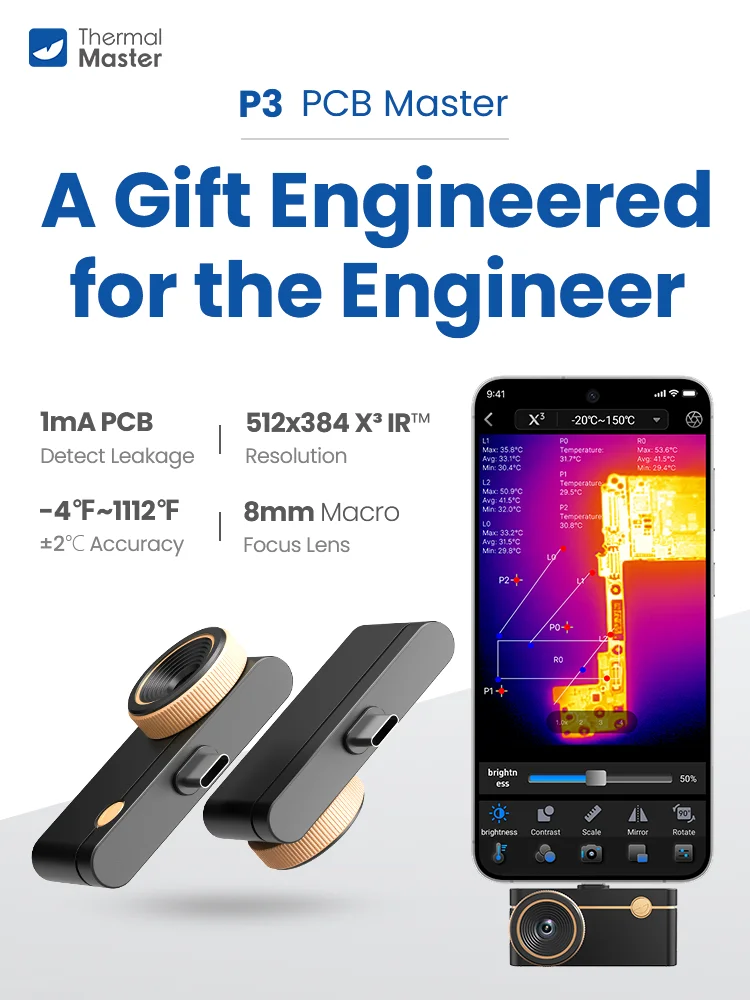 P3 thermische camera ios en Android USB-C 600 ℃   512*384 X3IR Infraroodcamera Macrolens voor PCB Circuit Home Inspectie - afbeelding 2