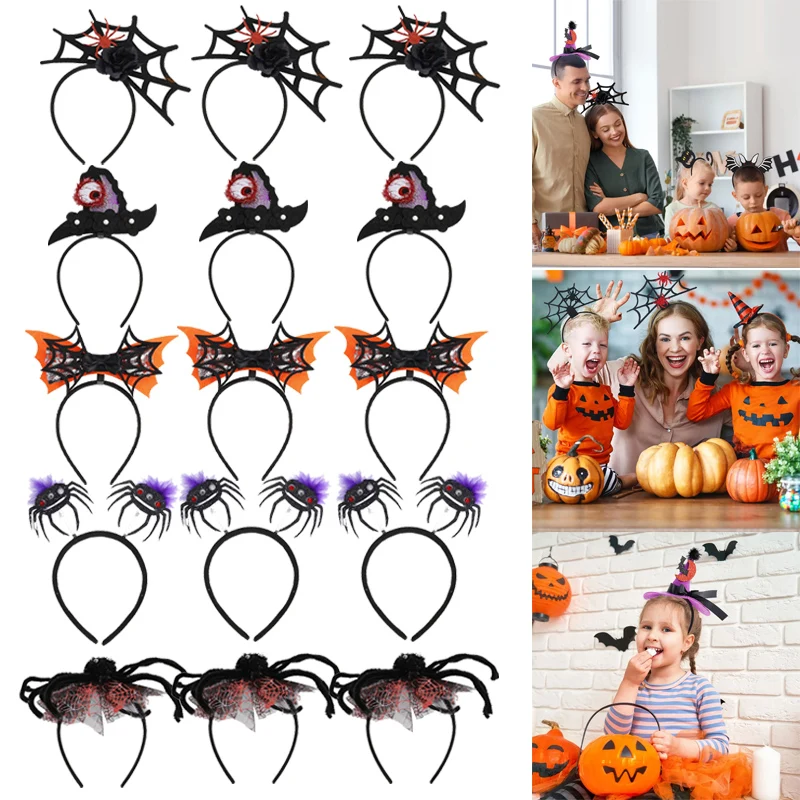 

Spider Web Hair Band Halloween Elastic Black Gothic Headpiece for Women Girls Spooky Party Hair Accessories Witch Cosplay Decor