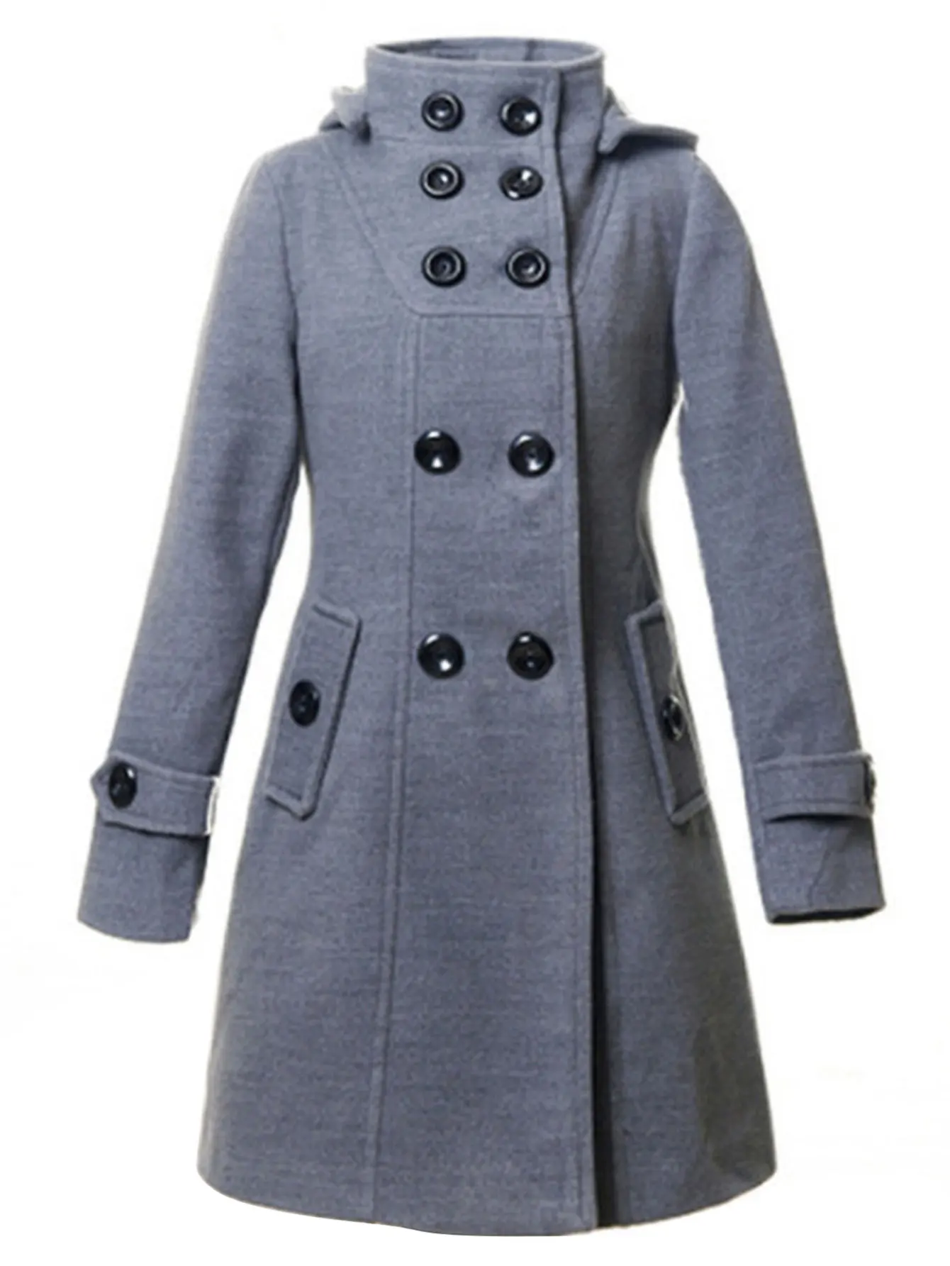 

Women's Coats Winter Fashion Comfortable Casual 2025 Plain Double Button High Neck Long Sleeve Street Daily Jackets